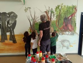 Mural pela Vida Selvagem no Colégio Parque do Falcão